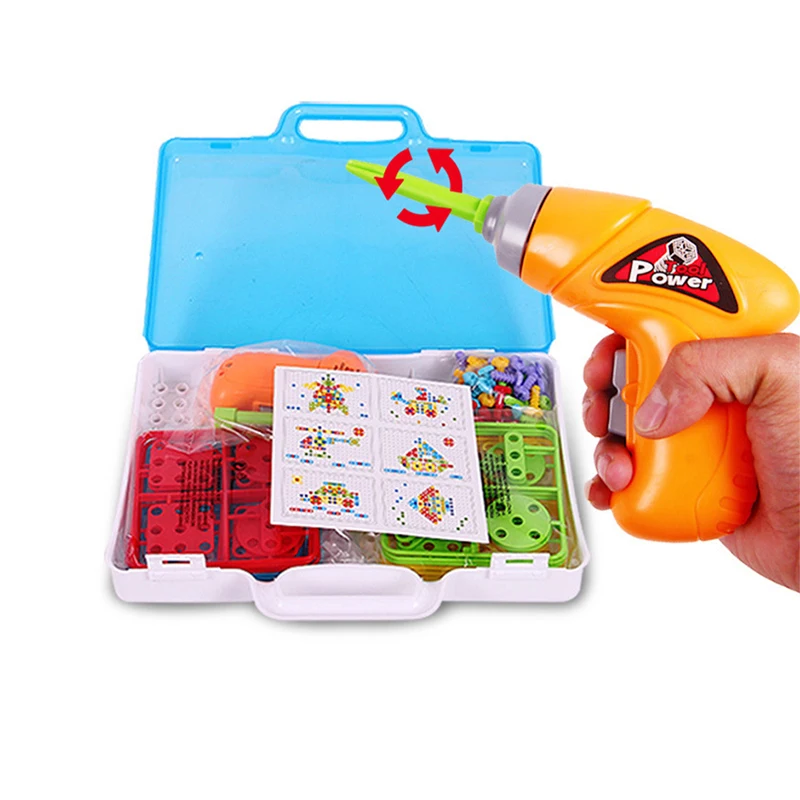 106Pcs Electric Drill Nut Disassembly Match Tool Assembled Blocks Sets Screw Puzzle Assembled Blocks Sets Toys For Boys