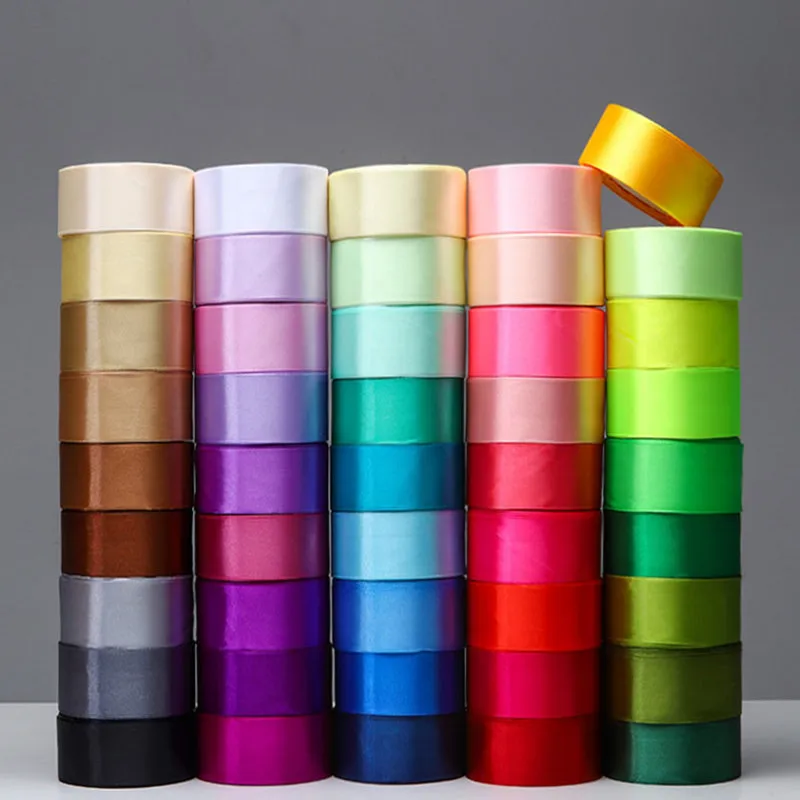 

4cm*24yards/roll Silk Ribbon Gift Baking Flowers Packaging Bow DIY Decorative Materials