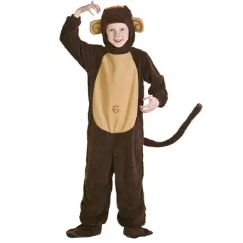

Child Monkey Costume For Boys And Girls Warm Thick Cosplay Costumes With Tail Polyester Fleece Animal Clothes Dress Up As Monkey