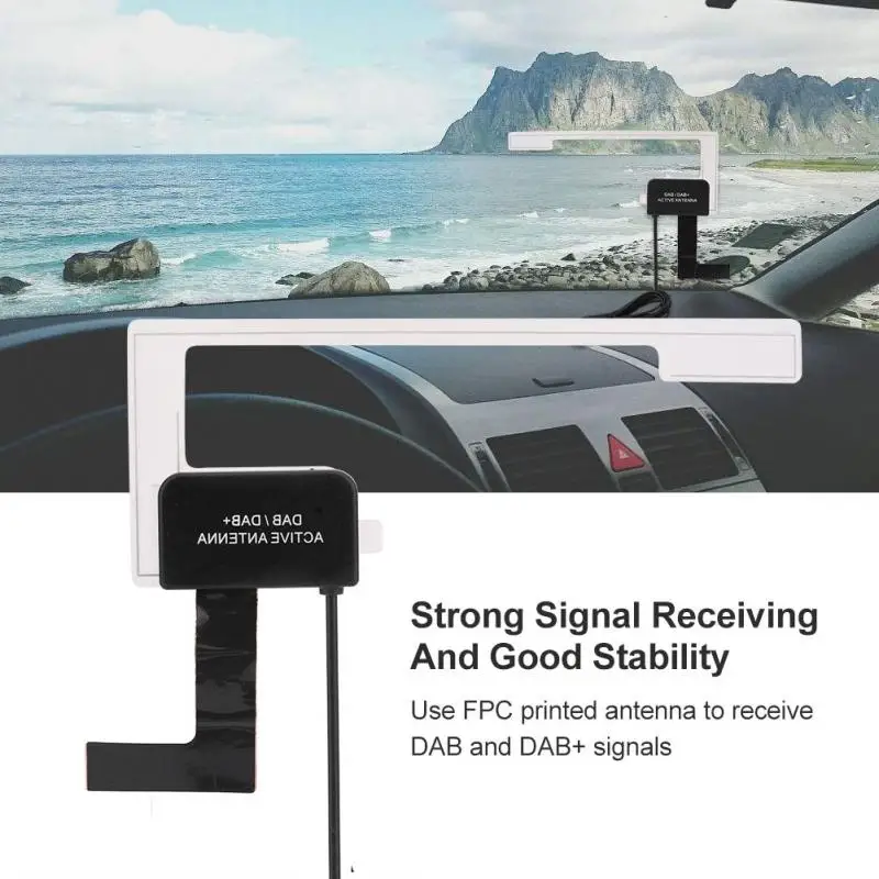 DAB Digital Car Radio Aerial Antenna Glass Mount MCX Male Plugin