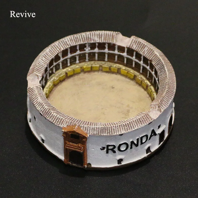 

Revive cigarette ashtray smoking plate tray resin 9.5 cm bullring round building style sand table accessories castle