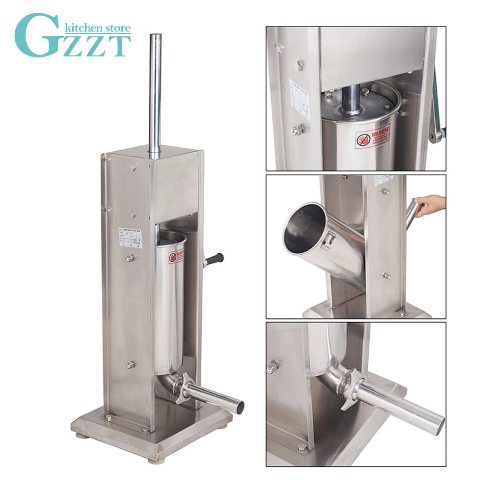 GZZT Колбаса Stuffer 201 нержавеющая сталь 3L/5L/7L ручной колбасный шприц наполнитель для