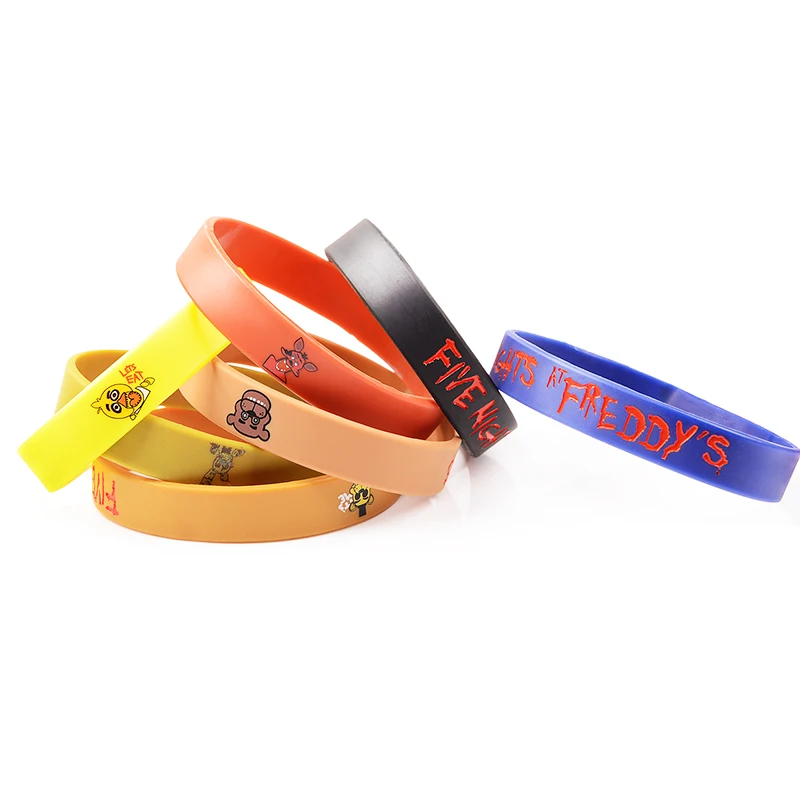 

Hot Sale High Quality 7pcs/set five nights at freddy's FNAF silicone bracelet fashion wristband of five nights at freddy`s