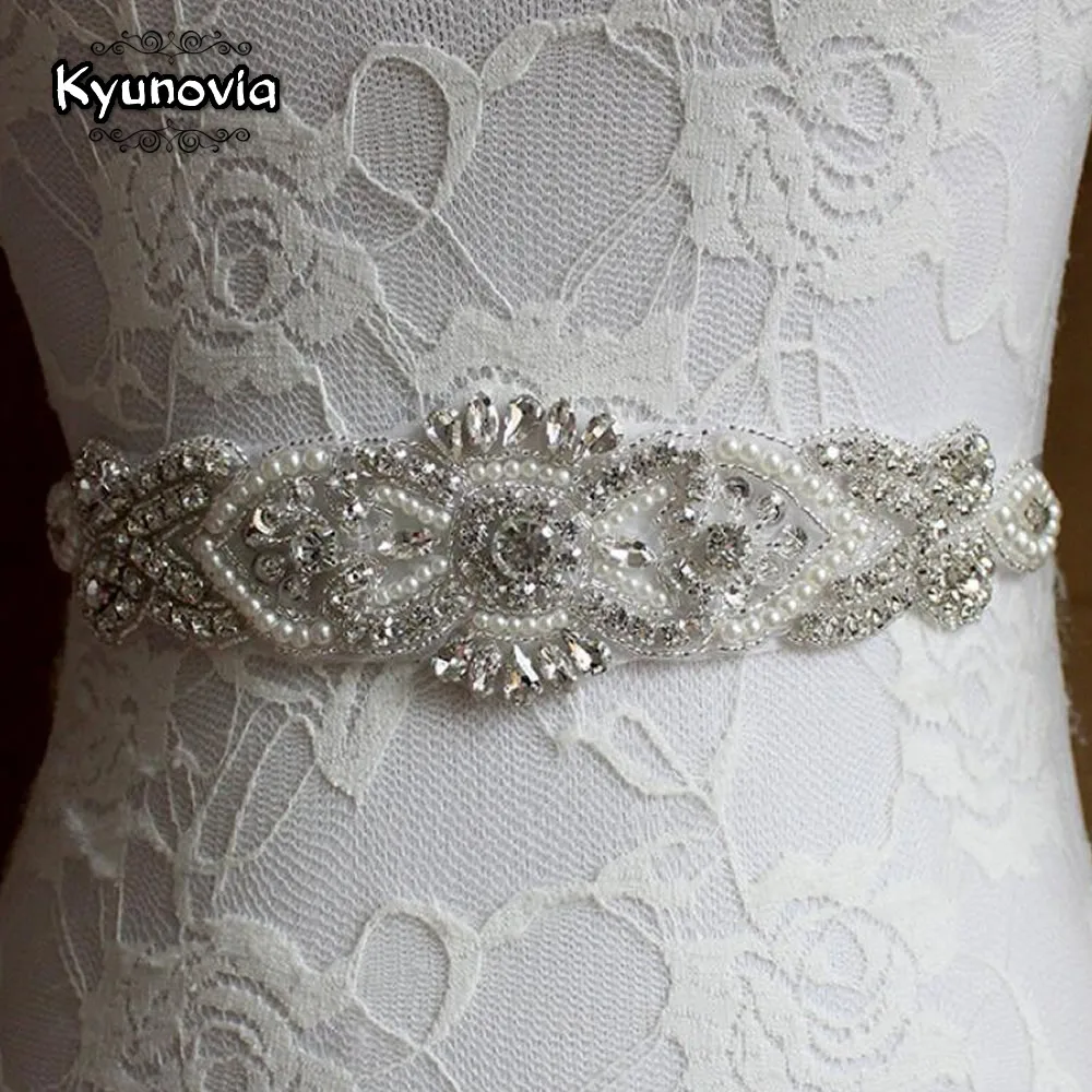 Свадебный ремень с кристаллами Kyunovia женский для невесты свадебного платья