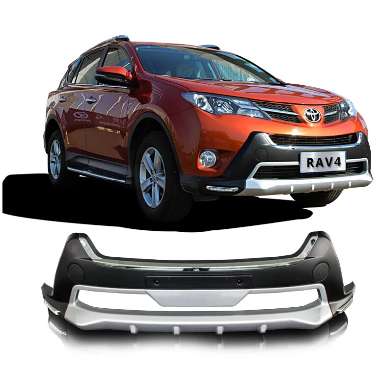 Подходит для Toyota RAV4 RAV-4 2013- Передний+ задний бампер диффузор бамперы для губ защитная накладка ABS хромированная отделка 2PES