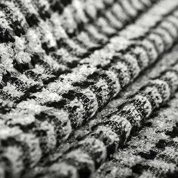 

147CM Wide 380G/M Weight Black White Knitted Tweed Acrylic Polyester Fabric for Autumn and Spring Coat Jacket E939