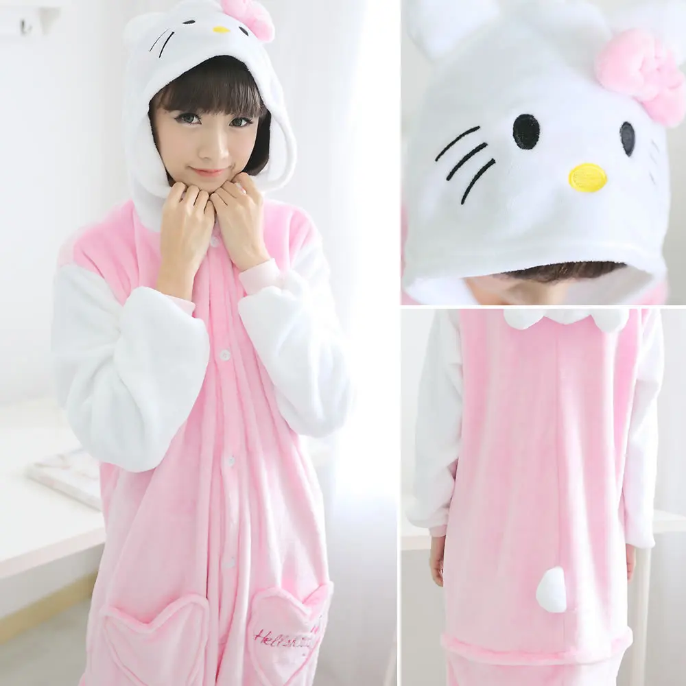

2019 mens womens Flannel cosplay One-piece animal pajamas Cartoon image Jumpsuits sleepwear winter velvet thick Rompers pajamas