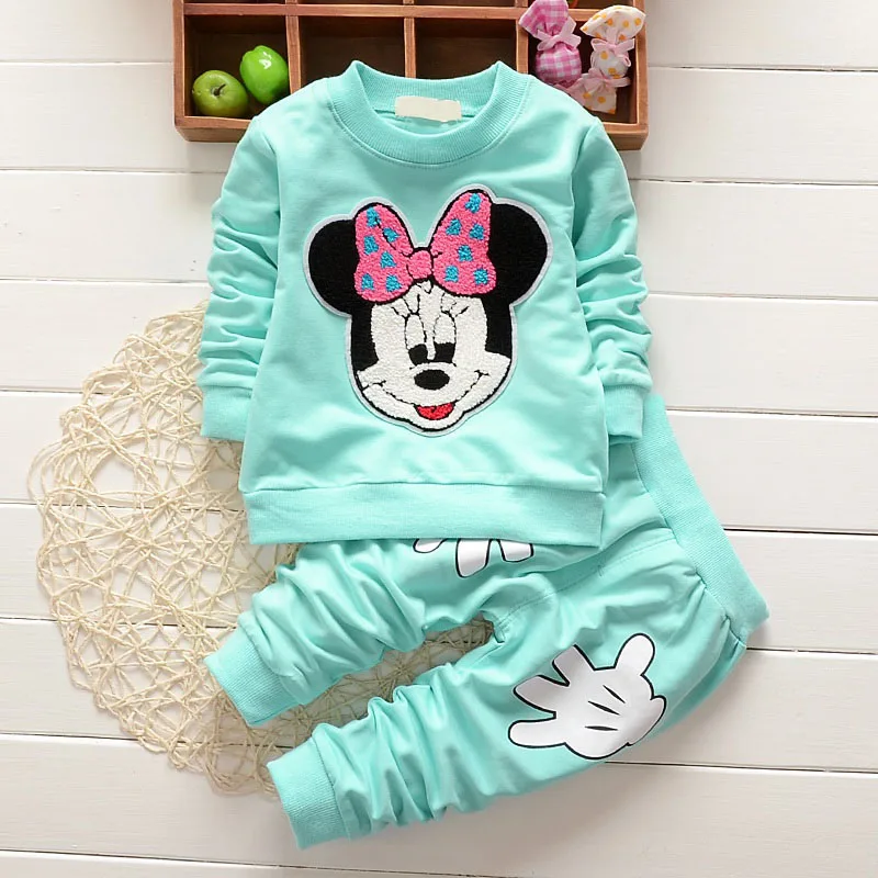

Baby Girl Clothes 2017 Spring Autumn Cartoon Long Sleeved T-shirts Tops + Pants Children's Outfits Kids Bebes Jogging Suits