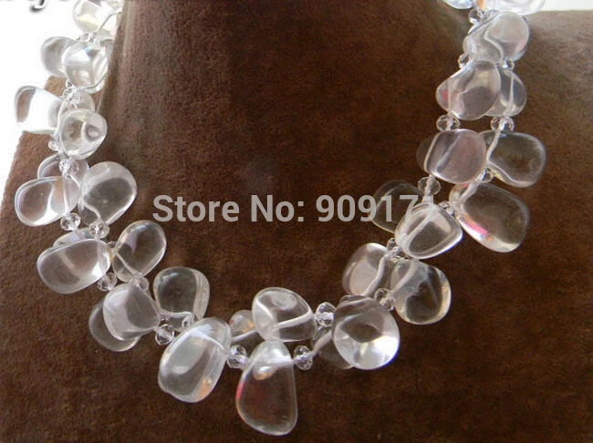 

Free Shipping>>2Strands 18'' Big 16MMX20MM Freeform Crystal Necklace