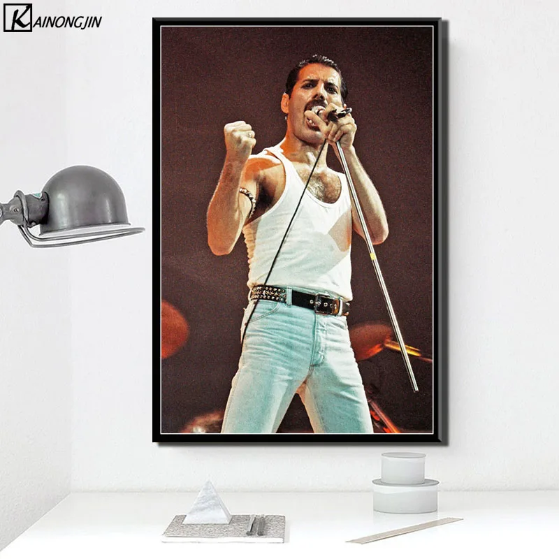 

Posters and Prints Freddie Mercury Poster Queen Rock Band Legendary Wall Picture Canvas Painting Home Decoration