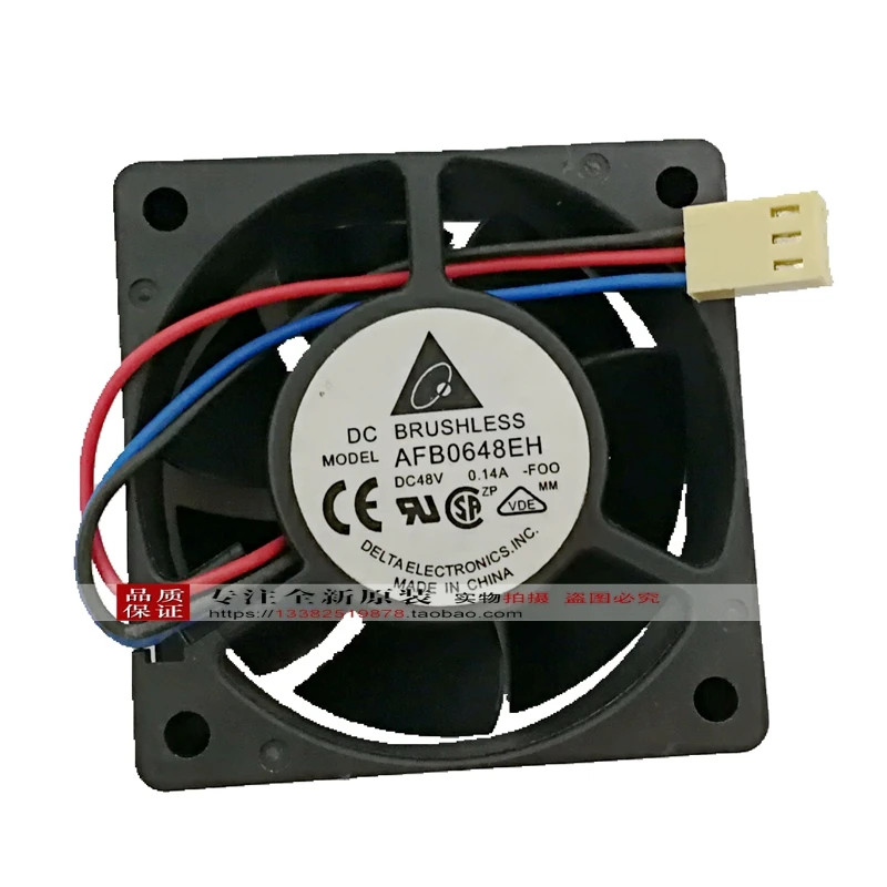 Two Ball Bearing for Delta fan 48V Server fan 6025 0.26A AFB0648DH 6CM 4Pin
