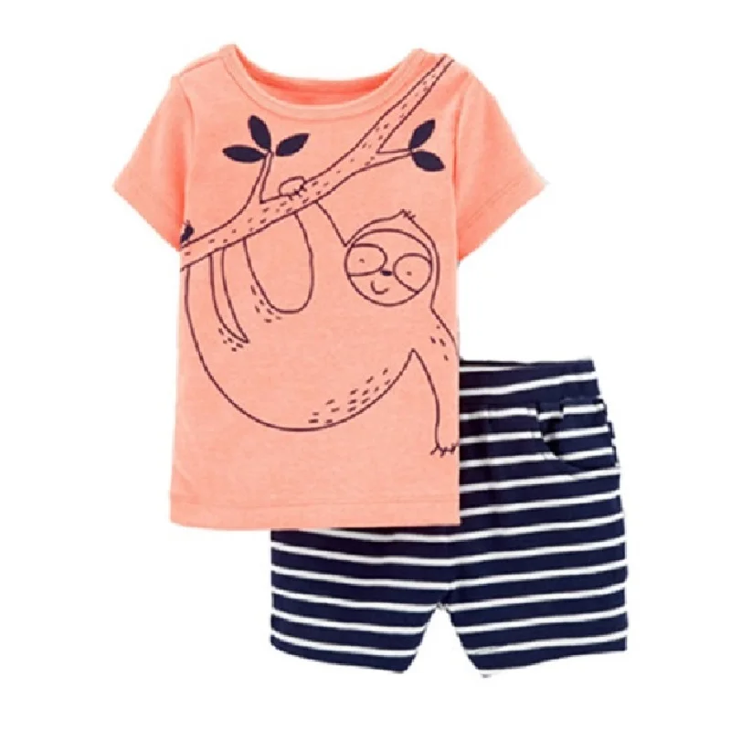 

Folivora Little Boys Clothes Suit Summer Baby Sloth Top Pant Outfit For Boy Cotton Infant Clothing Sets Pajamas Sleepwear Soft