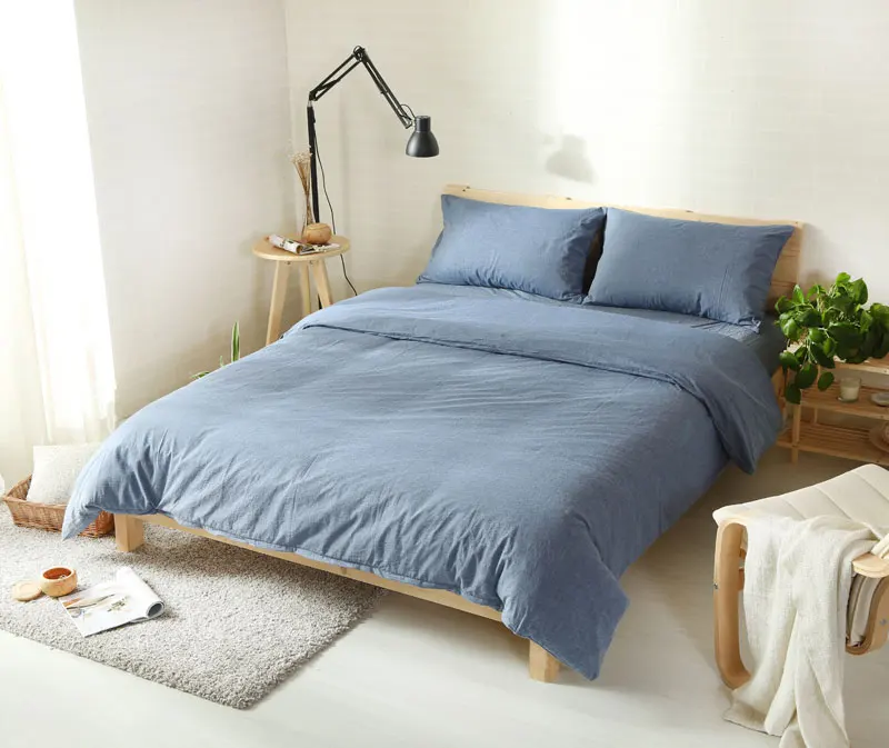 

100% Yarn Dyed Washed Cotton luxury bedding sets Duvet Cover Sheet Pillowcase Bed Set queen king full size ropa de cama