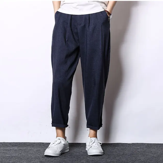 Mens Linen Pants 2017 Style Summer Fashion Solid Color Casual Loose ...