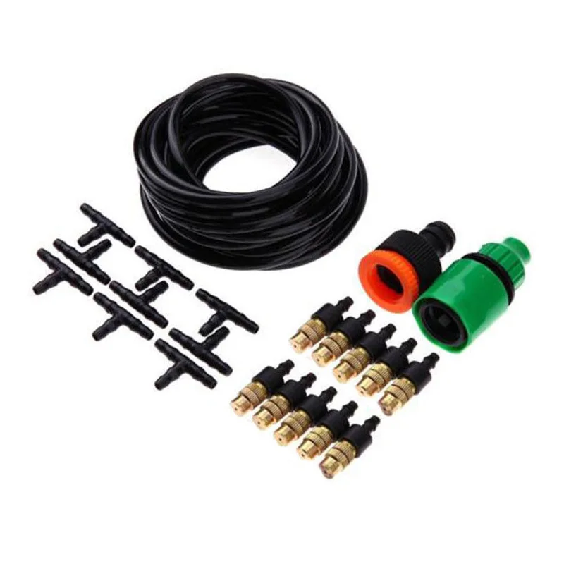 16ft Garden Misting Cooling System Patio Water Mist Nozzles Mist Sprinkler Water Kits System Outdoor