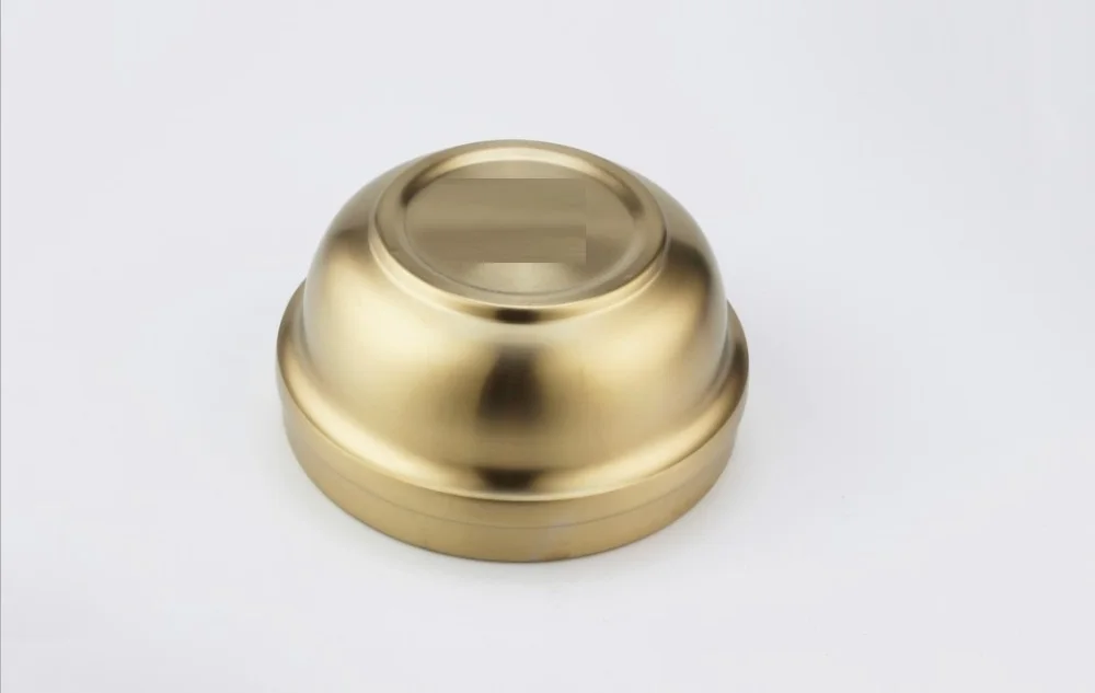 17 см Высокое качество 304# Нержавеющая сталь корейский соус суповая чаша золотой цвет двухслойная чаша теплоизоляция титановое покрытие