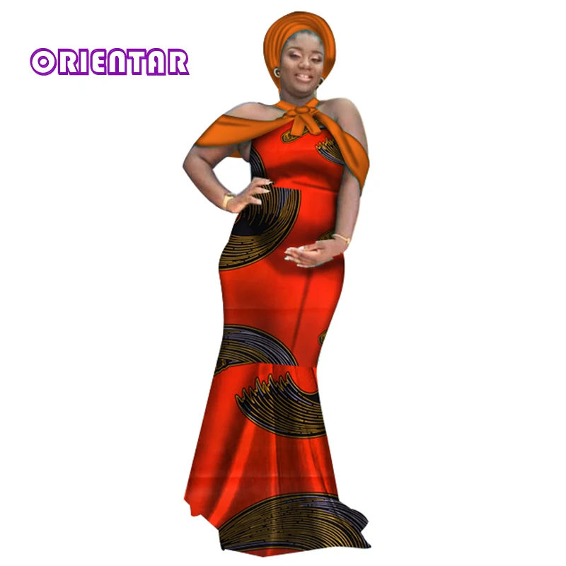 Дашики Африканское платье для женщин африканская ткань Воск Принт Базен Riche длинное платье Элегантная Леди Вечеринка платье макси WY3648