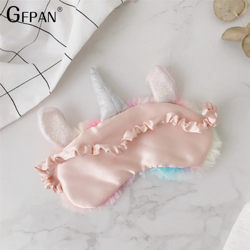 1pc Super Quality Sweet unicorn eyes mask headband Kawaii Animal Plush Cartoon Christmas Gift Stuffed Unicorn Toys for Children