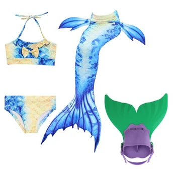 

Children Mermaid Tail with Monofin Kids Girls Costumes Swimming Mermaid Tail Mermaid Swimsuit Flipper for girls