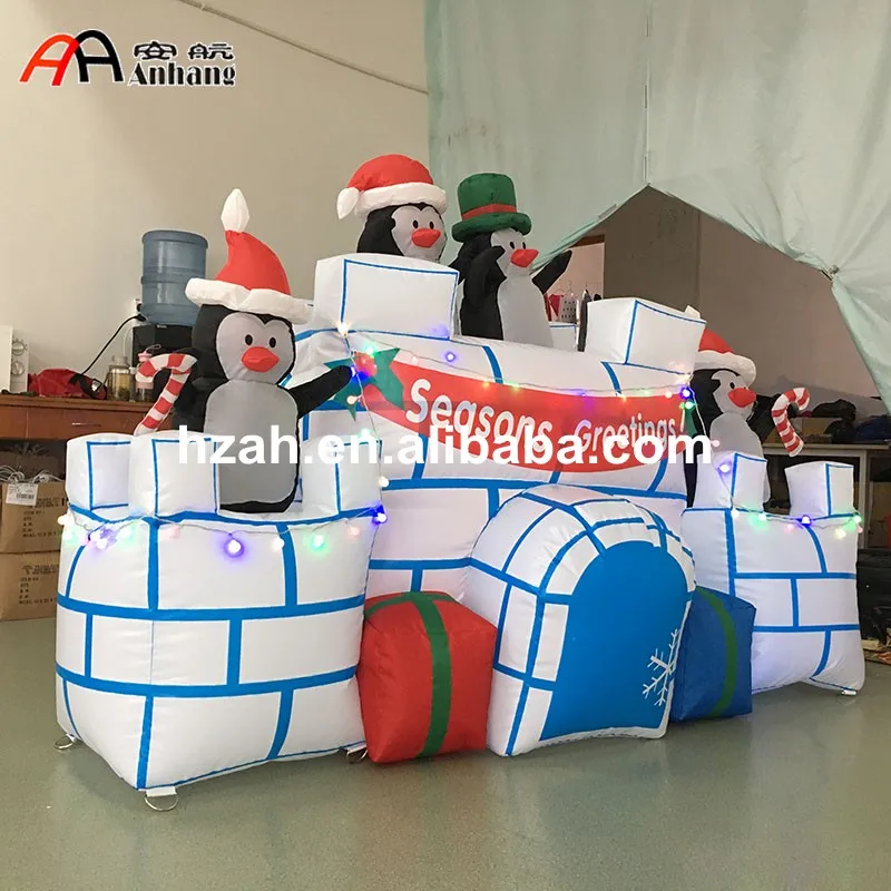 Надувные рождественские Igloo анимированные Пингвины со светом|Мебельные