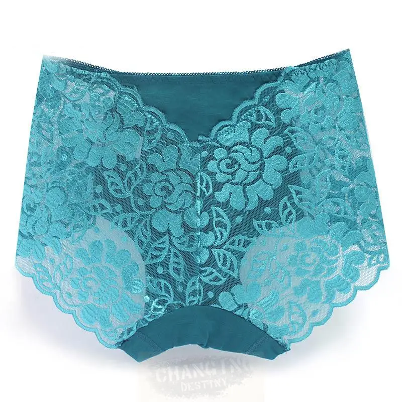 Women XXXL Underwear Briefs Transparent Lace Middle-Waisted Seamless Large String Plus Size Female Sexy Triangle Panties