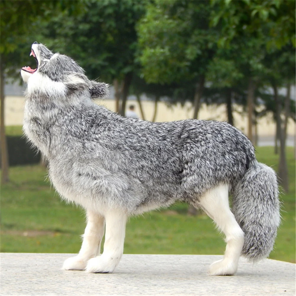 realistic wolf plush