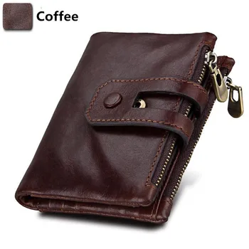 

4 Colors Genuine Leather Credit Card holder Wallet for Men High Quality Zipper Hasp Designer Rfid Wallets ID Card Protector