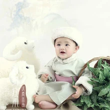 Mu Yang Кормление Sheeps группа национальных монгольских детей костюм для маленьких мальчиков на день рождения фото костюм 90cmH