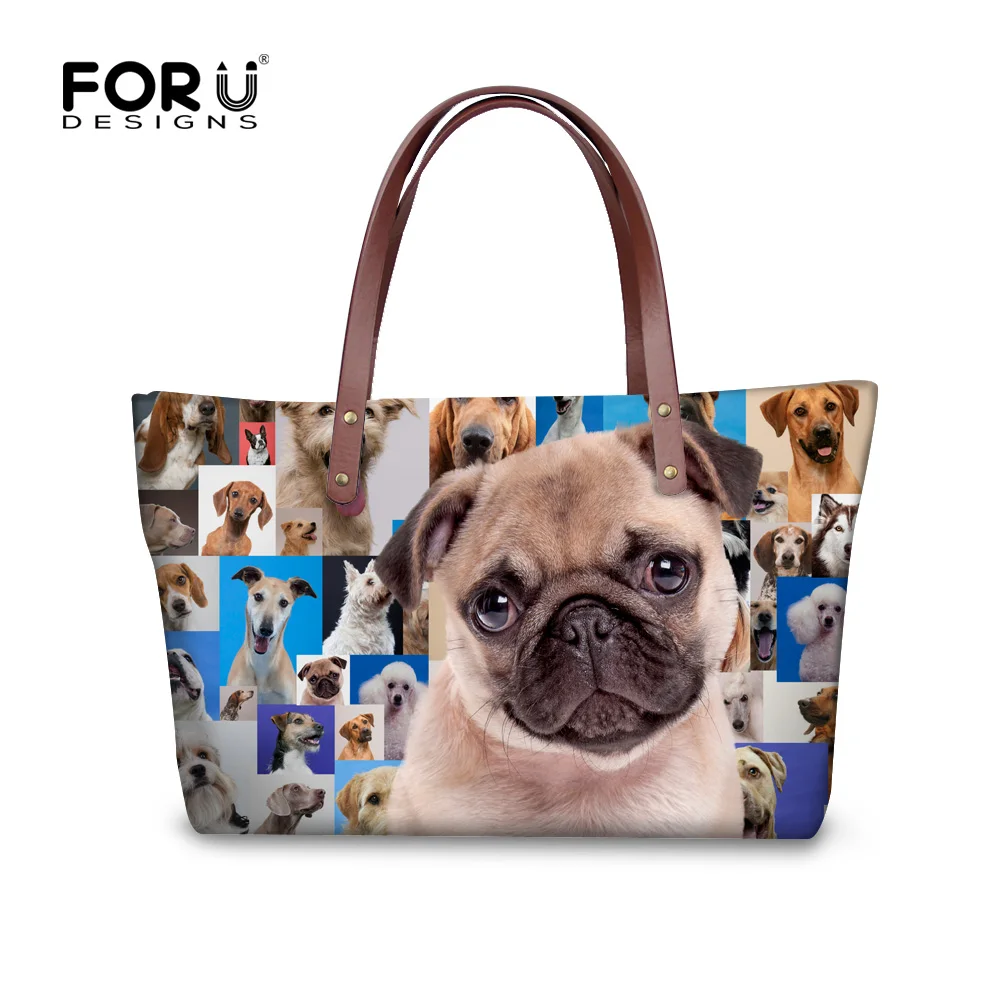 

FORUDESIGNS Cute Pug Dog Pattern Women's Casual Messenger Bags Fashion Shoulder Bags for Ladies Female Crossbody Bags Mochila