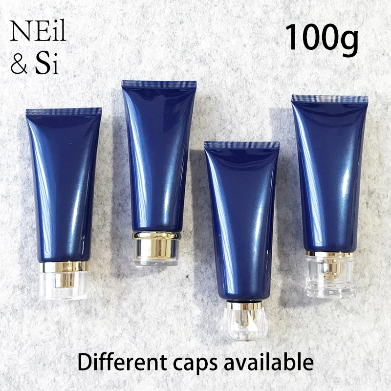 Free Shipping 100ml Blue Plastic Soft Bottle 100g Cosmetic Facial