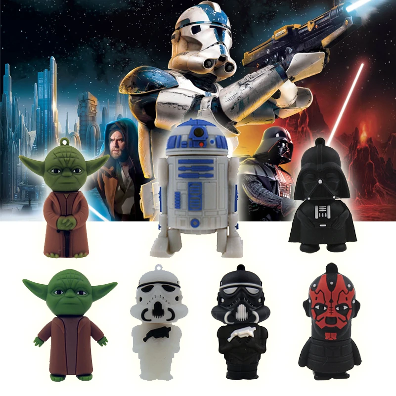 

Fivestarsbuy Star Wars Pendrive Series R2D2 BB-8 Robot USB Flash Drive YODA darth vader Memory Stick Pen Drives 64GB 32GB 128MB
