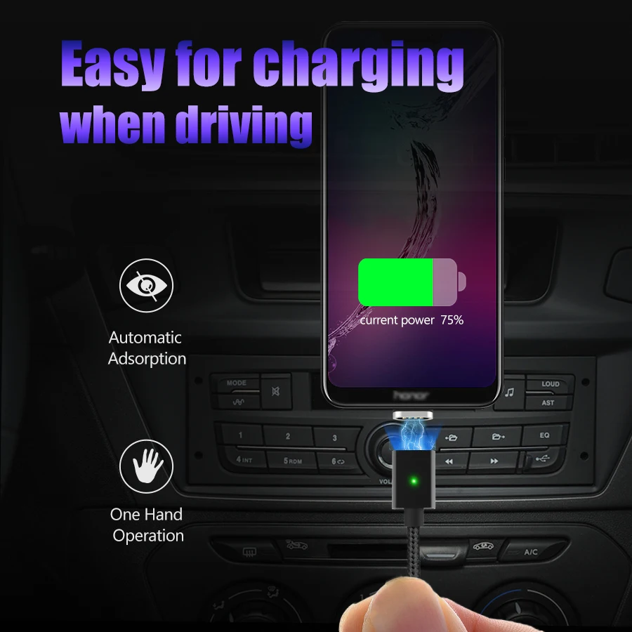 السرعوف المصغّر USB كابل مغناطيسي USB نوع C كابلات شحن الهاتف المحمول نوع-C USB-C كابل ل فون هواوي سامسونج Xiaomi 3A