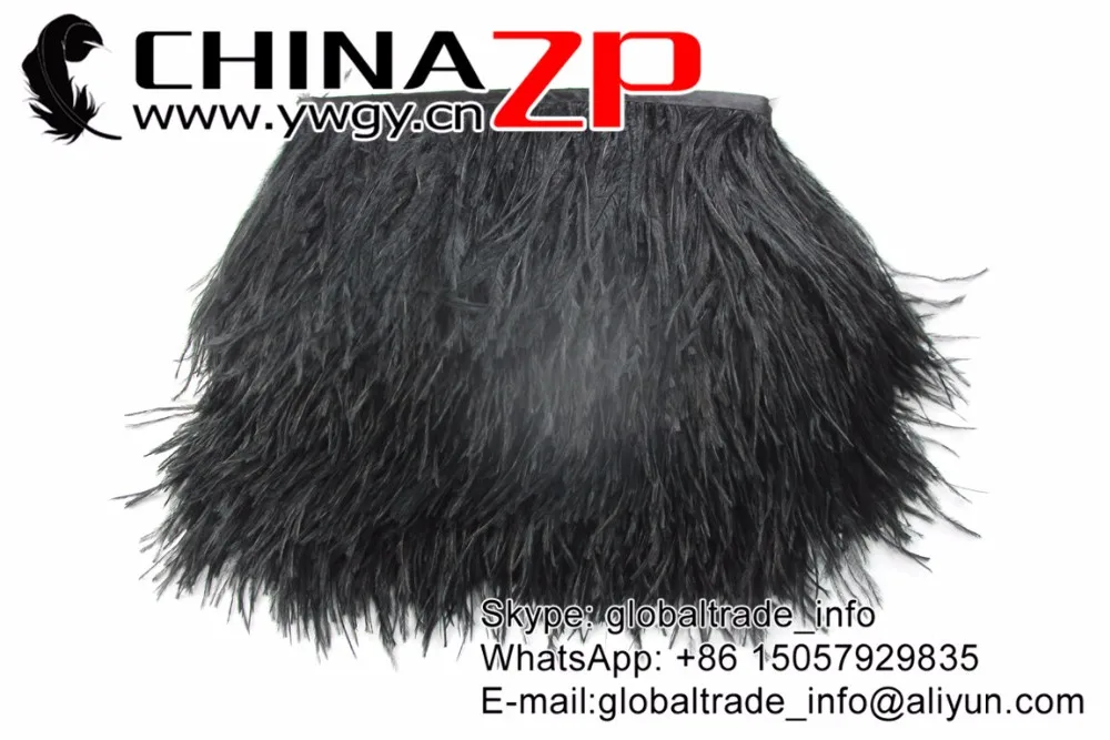 Black Ostrich Feather Trim Fringe (1)