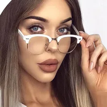 Брендовые дизайнерские модные Gafas прозрачные женские очки для коррекции зрения в оправе мужские полуоправы поддельные очки оправа винтажные очки