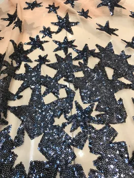 

on sale yaking-6623 African tulle mesh lace fabric African embroidery french lace fabric with sequins