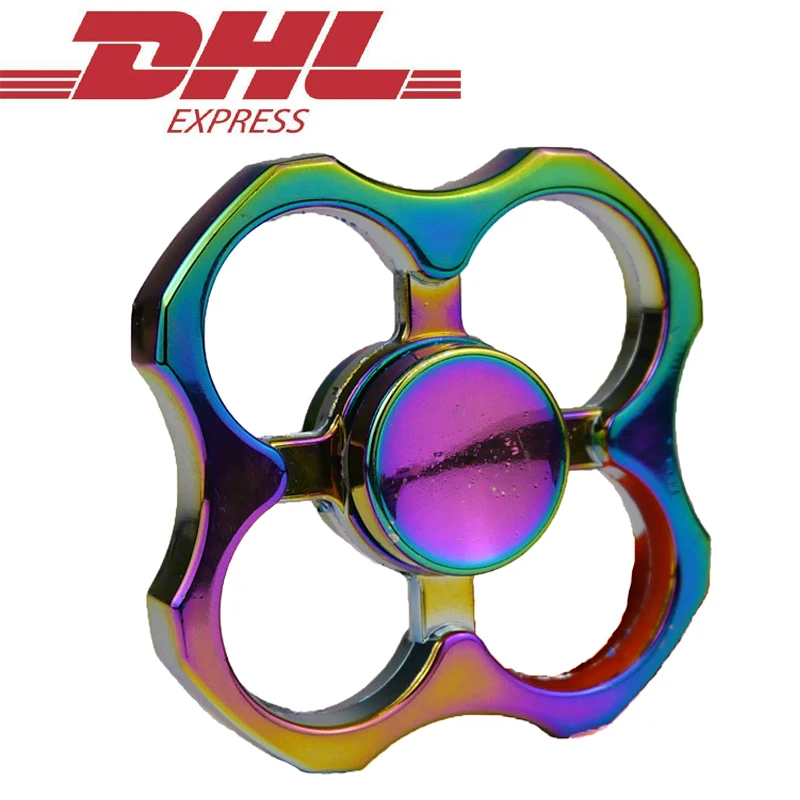 

20Pcs/Lot Hand Spinner Rainbow Colorful Zinc Alloy Metal Tri Fidget Spinner Adults Anti Stress Toy Autism And ADHD Funny EDC