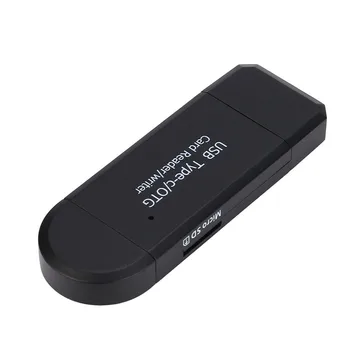 

USB3.1 Type C OTG SD/Micro SD Card Reader With USB 2.0 & Micro USB Plug A8