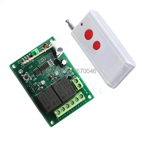 

DC12V 2CH RF wireless remote control switch system Electro motor positive and negative rotation Momentary Toggle 315MHZ/433mhz