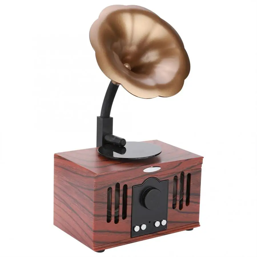 

Portable Retro GramophoneShape Home Speakers USB Wireless Bluetooth Stereo Speaker for Phone and Computer