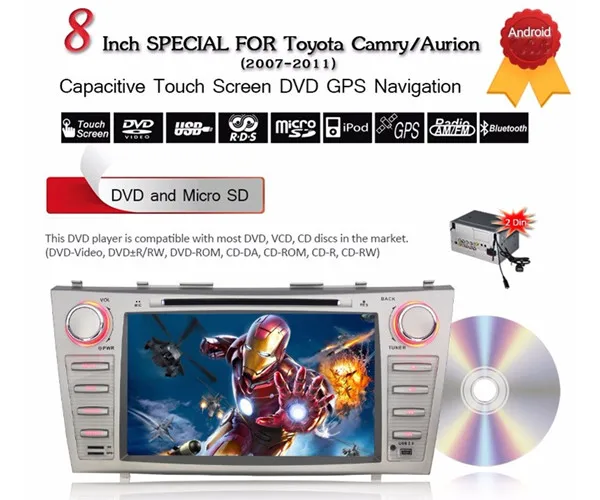 Clearance car radio DVD GPS Android 7.1.2 for toyotaa camry (2007-2011)camary/Aurion+gps navi navigation+radio+audio+stereo car styling 4G 4