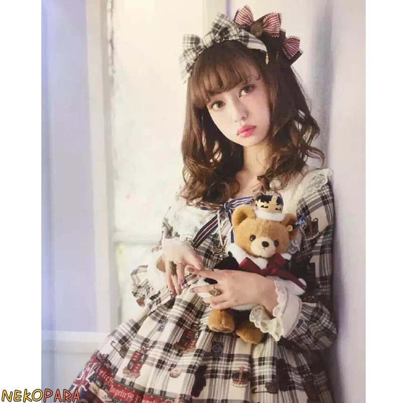 Милое женское платье Мишка Тедди JSK / OP Lolita Платье на бретелях/платье с длинным