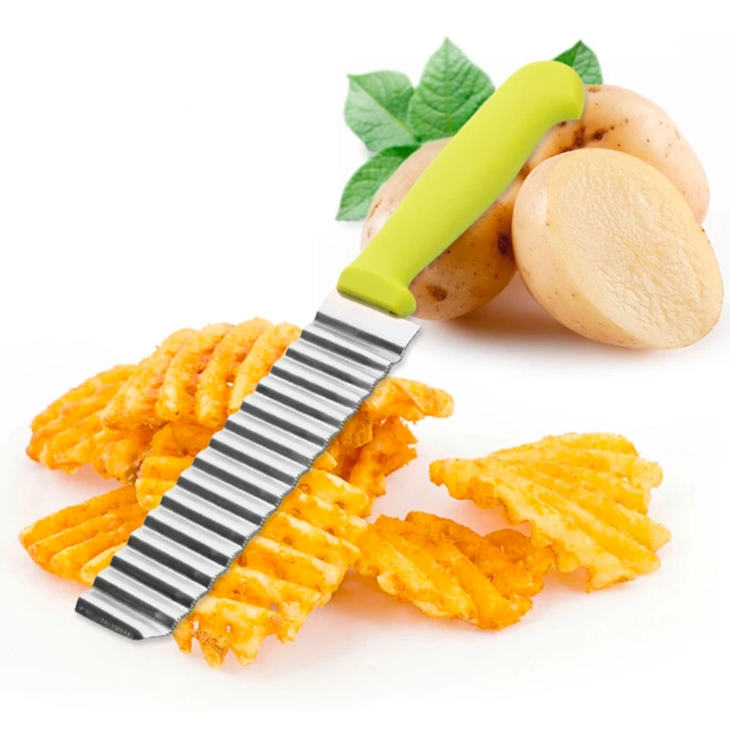 Durable Stainless Steel Vegetable Crinkle Cut Chip Cutter Potato Slicer
