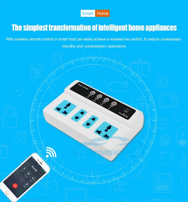 SC4-GSM Телефонный звонок/SMS дистанционного Управление GSM Беспроводная розетка-Smart Switch гнездо 4 магазины бытовой техники Управление модуль