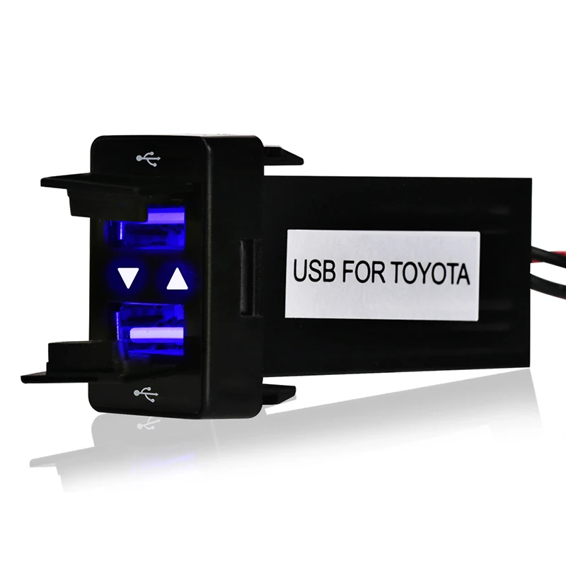 Автомобильное зарядное устройство 12 В 24 В с двумя USB разъемами для TOYOTA USB 2.1A, 2 порта, автомобильный адаптер питания, розетка для Iphone Sumsang, планшета, автомобильный стиль - Название цвета: USB car charger