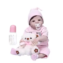 56 см очаровательны силиконовые Новорожденные возрожденная кукла, Реалистичная кукольном стиле для девочек, для детей ясельного возраста