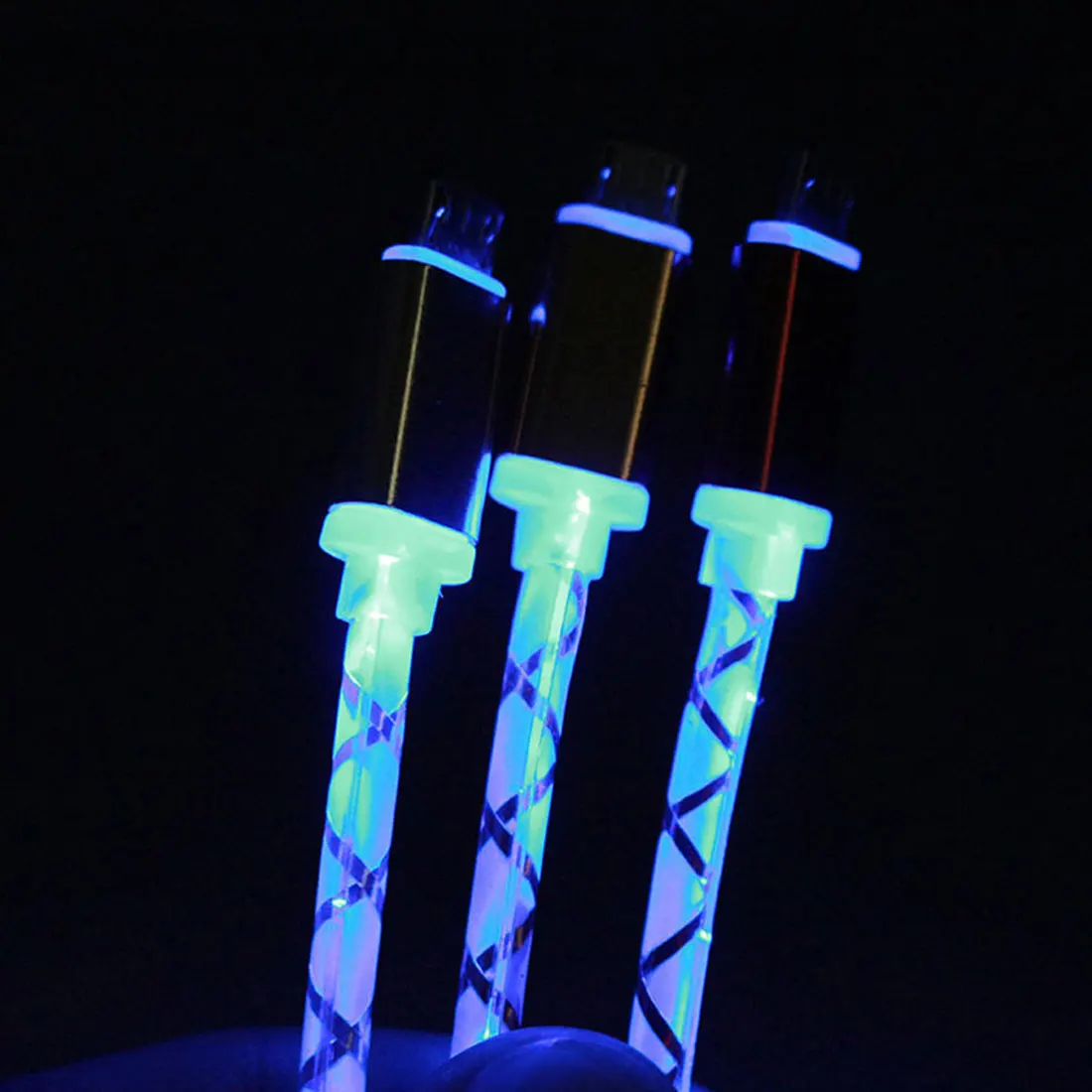 المصغّر usb الروبوت LED اللون الألياف البصرية ضوء كابل بيانات الألومنيوم ضوء انبعاث كابل بيانات