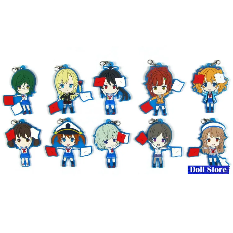 

High School Fleet Original Japanese anime figure rubber Silicone sweet smell mobile phone charms keychain strap D219