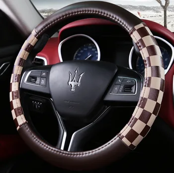

Weaving Cute Steering Wheel Cover Leather Accessories Microfiber Car Steering Wheel Cover Universal Size