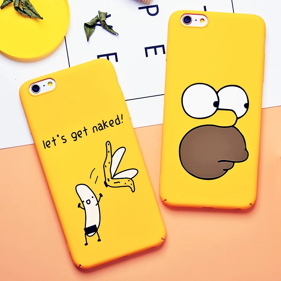 TOMKAS Naked Banana Cute Cartoon Phone Case for iPhone 7 6 6S 8 Plus Case for iPhone X 6 S Back Cover Funny Bad Boy Coque (9)