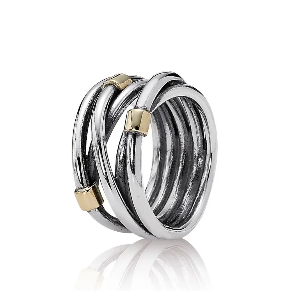 

Authentic 925 Sterling Silver Original Rope Bands Pandora Ring For Women Bead Charm Wedding Brithday Gift DIY Jewelry